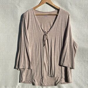 LOGO Layers by Lori Goldstein Kimono Cardigan Womens Tie Front Size Medium